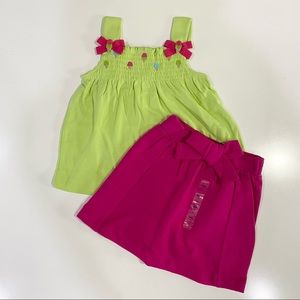 NWT Girls Gap Gymboree Sz 4T Ice Cream Tank Top Shirt Pink Skirt Bundle Set NEW